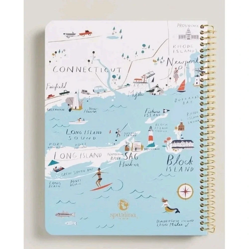 NWT Spartina 449 Northeastern Harbors Ruled Notebook 6.5x8.5‎ Preppy Seaside